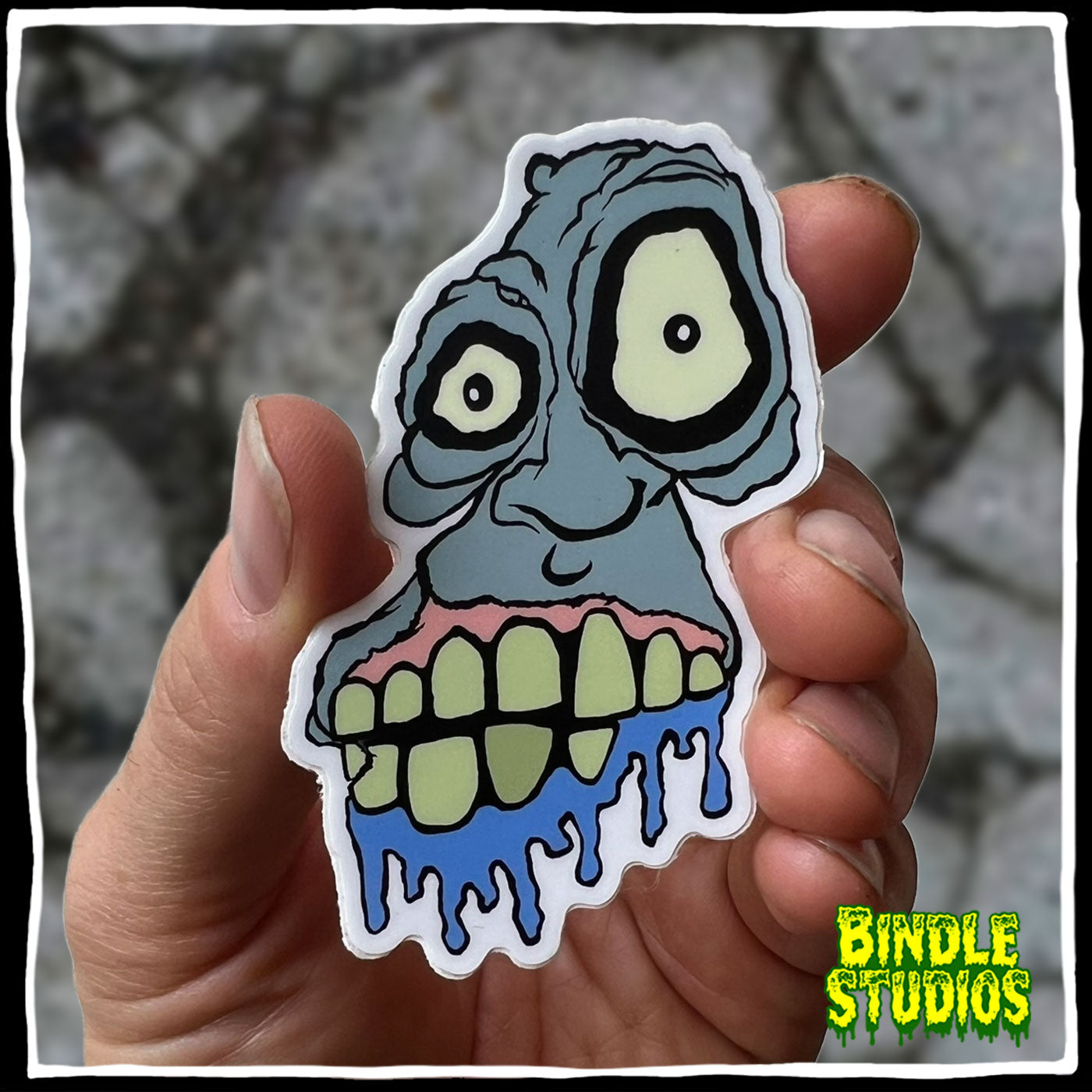 Drooling Zombie 4" x 2.75" Vinyl Sticker