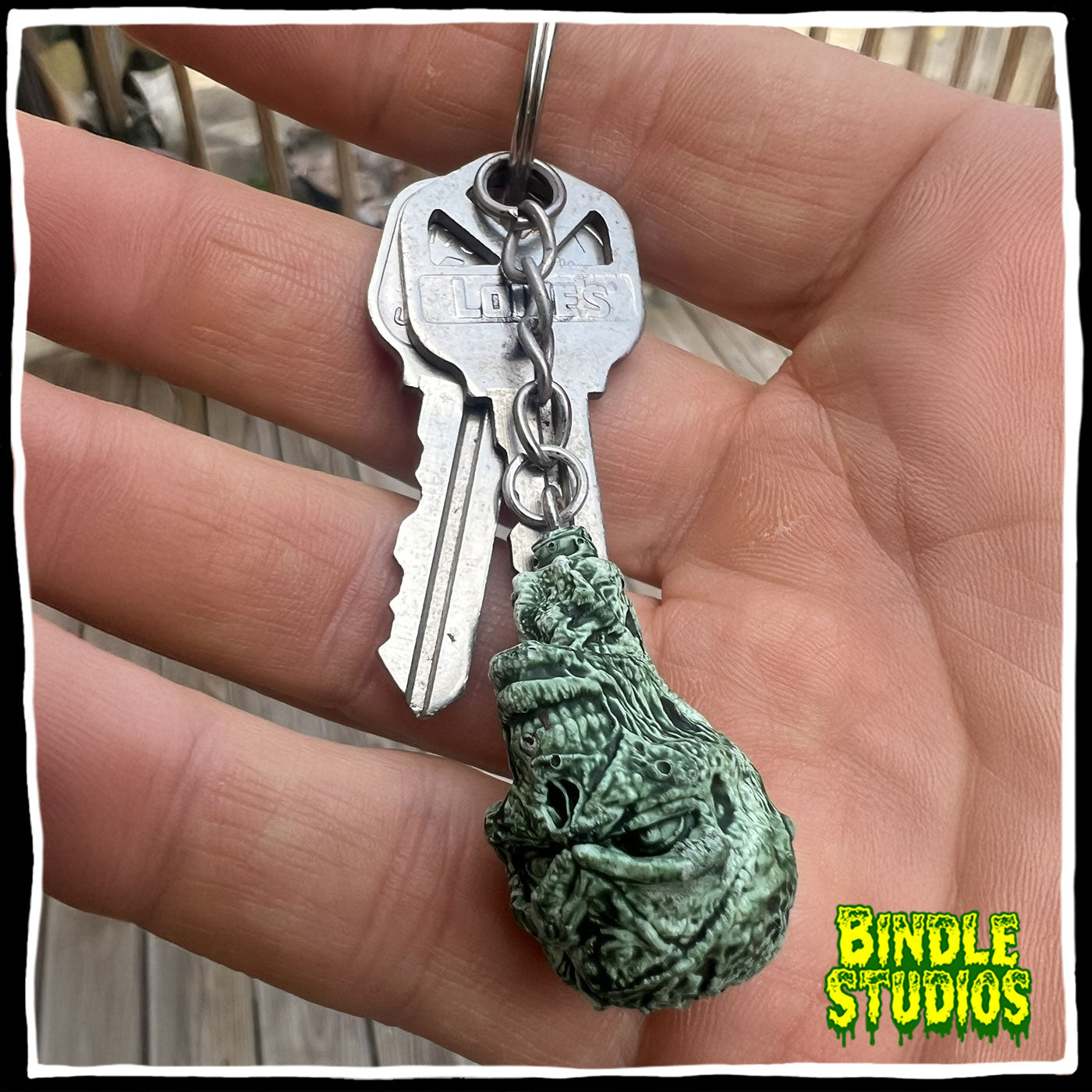 Handmade Resin Zombie Head Keychain – Sculpted, Cast & Painted