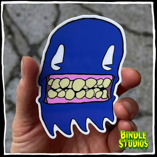 Blue Ghost 4" x 2" Vinyl Sticker – Cute & Creepy Spirit