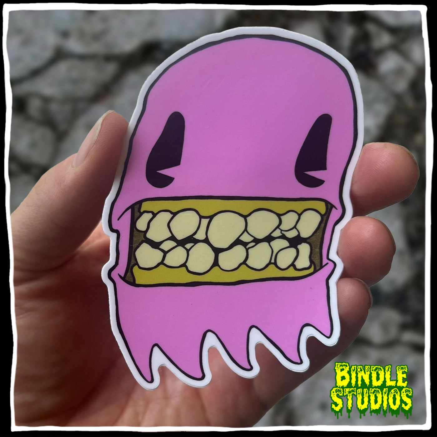 Pink Ghost 4" x 2" Vinyl Sticker – Cute & Creepy Spirit