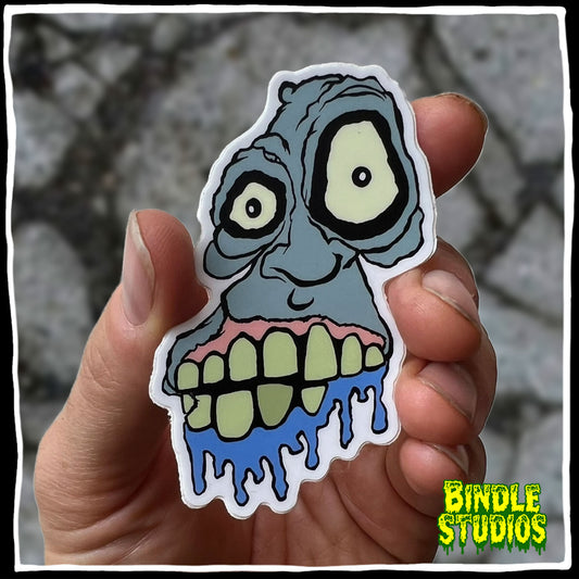 Drooling Zombie 4" x 2.75" Vinyl Sticker