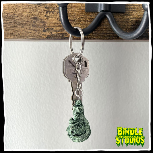 Handmade Resin Zombie Head Keychain – Sculpted, Cast & Painted